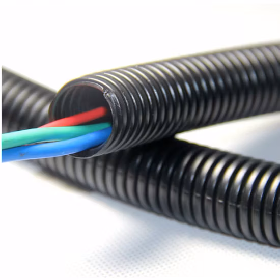 PA PP PE Flexible Wire Loom Plastic Corrugated Conduit Black Tube