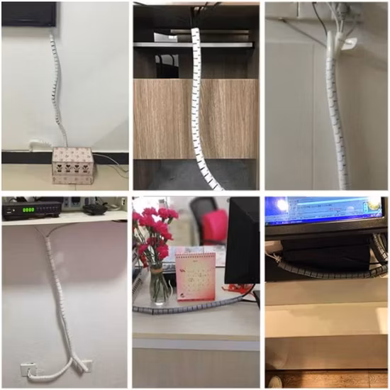 PC Cine TV Cable Tidy Wrap Organizador Espiral Envoltura Banda 12mm